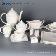 Toute la vente pure blanc nouveau design logo personnaliser thé céramique set thé blanc en céramique set de thé